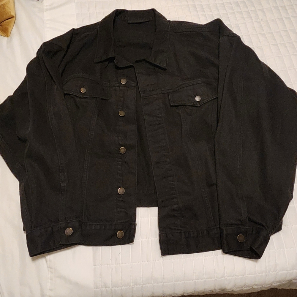 Essentials Fear of God Black Denim Jacket (Mens)